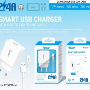 Carregador USB 2.4A + Cabo USB para Lightning