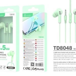 Auscultadores Macaron 3Geracao 3.5Mm Wire Control 1.2M Verde