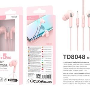 Auscultadores Macaron 3Geracao 3.5Mm Wire Control 1.2M Rosa