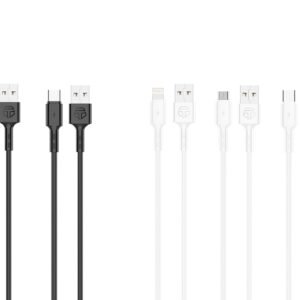 Cabo De Dados Em Pvc Preto Branco 1M 2.4A (Caixa De Apresentacao) 50Pcs Tf58061-10Pcs Tf58062-10Pcs Tf58063-10Pcs Tf58064-10Pcs Tf58065-10Pcs