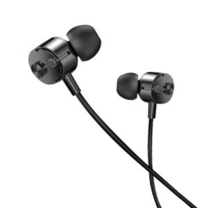 Fone de ouvido com fio TD8020 , plugue 3,5 mm, controle no fio, microfone HD, cabo 1,2m?Preto