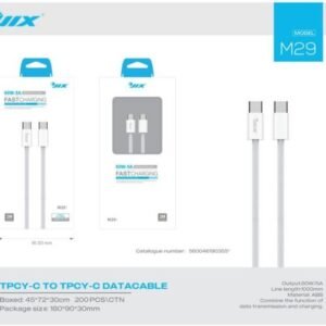 Cabo de Dados Type-C para Type-C 2M – PD 60W/5A