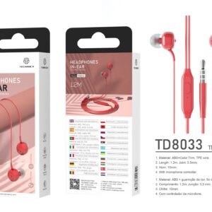 Auriculares 3.5Mm Vermelho