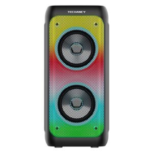 Altifalantes Bluetooth 5.0 Estereo, Altifalante Sem Fios Portatil , Luzes Coloridas, Bateria De 2000 Mah, Exterior Para Presentes De Festa Em Casa.Preto