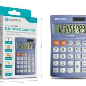 Calculadora Eletrônica Compacta NOVOTECK CLR-004 com Display de 8 Dígitos