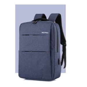 Mochila Multifuncional Azul Novoteck BAG-007 com Design Slim e Conexão USB