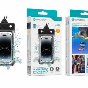 Bolsa Impermeável Negro para Telemóvel NOVOTECK FS-006 – Vedação Tripla à Prova de Água