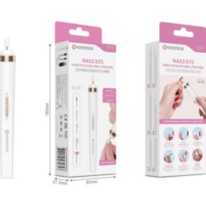 Kit Elétrico para Manicure e Pedicure Novoteck HL-001 – 5 Cabeças Profissionais, 2 Velocidades, LED, Recarregável USB