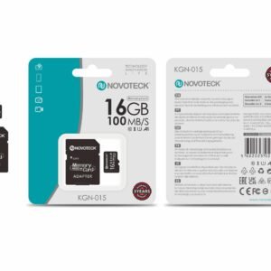 Cartão de Memória Novoteck 16GB microSDHC com Adaptador – KGN-015, 100MB/s, Classe 10, A1