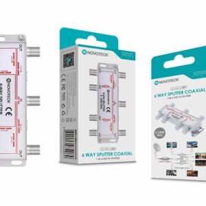 Divisor Coaxial de 6 Vias NOVOTECK L-009 - 5-2500 MHz, Power Pass, Construção Metálica Durável