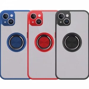 Capa Mate Com Suporte Anel Para iPhone 15 - Azul