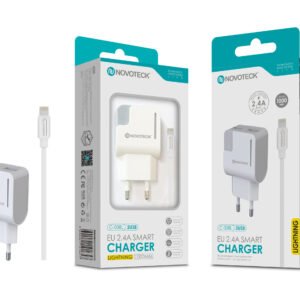 Carregador com Cabo Lightning Branco 2.4A 2 USB Full Compatible  C-008L